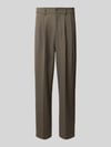 Casual Friday Regular Fit Bundfaltenhose mit elastischem Bund Modell 'GRANT' Khaki