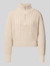 ONLY Regular Fit Troyer aus Baumwoll-Mix Modell 'DORITTA' Offwhite