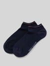Tommy Hilfiger Sneakersokken met labelprint in een set van 2 paar Donkerblauw