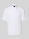 BOSS Orange Regular Fit Leinenhemd mit kurzem Arm Modell 'RASH_2_M' Weiss