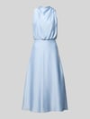 SWING Cocktailkleid mit Stehkragen Hellblau