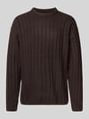 JACK & JONES Gebreide pullover met wol Model 'BRADLEY' Donkerbruin