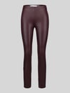 Raffaello Rossi Slim fit kunstleren broek van viscosemix model 'RESA' Bordeaux