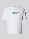 Tommy Jeans Regular Fit T-Shirt aus reiner Baumwolle Hellgrau Melange