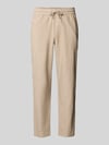 Blend Hose aus Baumwoll-Leinen-Mix mit elastischem Bund Beige