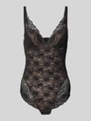 Marie Jo Body van kant met haakjessluiting, model 'Cyrile' Metallic zwart