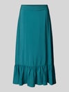 Christian Berg Woman Midirok van viscosemix met volantzoom Petrol