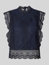 ONLY slim fit blousetop met katoen, viscose en lyocell model 'KARO' Marineblauw