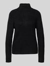 Jake*s Collection Gebreide pullover in riblook met opstaande kraag Zwart