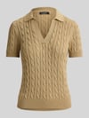 Lauren Ralph Lauren Regular Fit Poloshirt aus gewebtem Baumwoll-Mix Camel