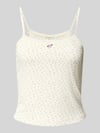 ONLY Regular fit top met bandjes in riblook, model 'LEMONE' Offwhite