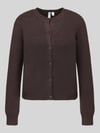 PIECES Regular Fit Strickjacke mit Woll-Anteil Modell 'MALOU' Schoko Melange