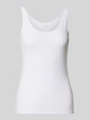 Jake*s Casual Slim Fit Top mit Rundhalsausschnitt Weiss