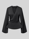 Gina Tricot Satijnen blouse in wikkellook met kimonomouwen Zwart