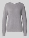 Rich & Royal Strickpullover mit gerippten Abschlüssen Mittelgrau