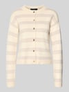 VERO MODA Regular Fit Cardigan aus Viskose-Mix Modell 'GOLD STRIPE' Ecru