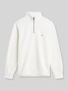 Tommy Hilfiger Regular Fit Troyer aus Baumwoll-Mix Offwhite