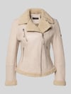 Cabrini Bikerjack van lamsleer met ritszakken Offwhite