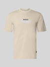 BOSS Orange Regular Fit T-Shirt aus reiner Baumwolle Modell 'Te_LOGOTAPE' Beige