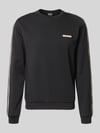 EA7 Emporio Armani Bluza z detale z logo i okrągły dekolt Czarny