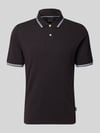 bugatti Slim Fit Poloshirt mit Label-Stitching Black