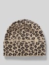 UNIO HAMBURG Mütze aus Schurwolle-Kaschmir-Mix mit Animal-Print Beige