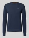 PME Legend Strickpullover mit Logo-Stitching Modell 'Ricecorn' Marine