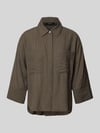 OPUS Bluzka o kroju regular fit z mieszanki wiskozy z rękawem o dł. 3/4 model 'Forna' Khaki