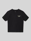 JACK & JONES Regular fit T-shirt met statementprint Model 'Bro' Zwart