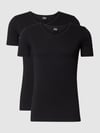 BOSS T-Shirt mit V-Ausschnitt im 2er-Pack Modell 'Modern' Black