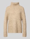 VERO MODA Loose fit coltrui met wol, model 'INGRID' Zand gemêleerd