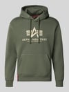 Alpha Industries Regular Fit Hoodie aus Baumwoll-Mix mit Logo-Print Oliv