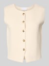Jake*s Collection Mouwloos vest van viscosemix met ronde hals Ecru