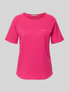 Smith and Soul T-shirt met statement-stitching en rolzoom Felroze