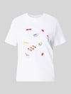 PIECES Regular Fit T-Shirt aus reiner Baumwolle Modell 'GAK' Weiss