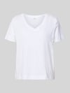 s.Oliver RED LABEL t-shirt o kroju relaxed fit z czystej bawełny Biały