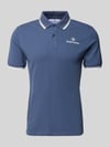 Sergio Tacchini Slim Fit Poloshirt mit Logo-Stitching Modell 'Reed' Dunkelblau
