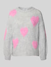 ZABAIONE Gebreide pullover met ronde hals, model 'Bo44nita' Middengrijs
