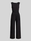 Jake*s Collection Jumpsuit aus Viskose-Mix mit Bindegürtel Black