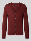 Christian Berg Men Cardigan aus Woll-Mix mit V-Ausschnitt Bordeaux Melange