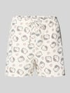 Jake*s Casual Regular Fit Pyjama-Shorts mit Allover-Motiv-Print Offwhite