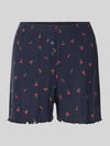 Jake*s Casual Korte zijden pyjamabroek in all-over look Marineblauw