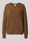 Fynch-Hatton Strickpullover mit gerippten Abschlüssen Mittelbraun Mel