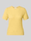 Jake*s Collection Strickshirt aus Viskose-Mix mit Rundhalsausschnitt GELB