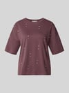 Christian Berg Woman T-Shirt aus reiner Baumwolle Aubergine