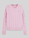 Tommy Hilfiger Regular Fit Pullover aus reiner Wolle Hellrosa