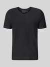 MCNEAL t-shirt z dekoltem w serek i zrolowanym brzegiem Czarny