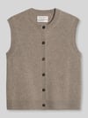 Marc O'Polo Regular fit mouwloos vest van zuivere scheerwol Taupe