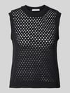Christian Berg Woman Tricottop met ajourpatroon Zwart