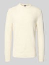 Christian Berg Men Strickpullover aus Woll-Mix Offwhite